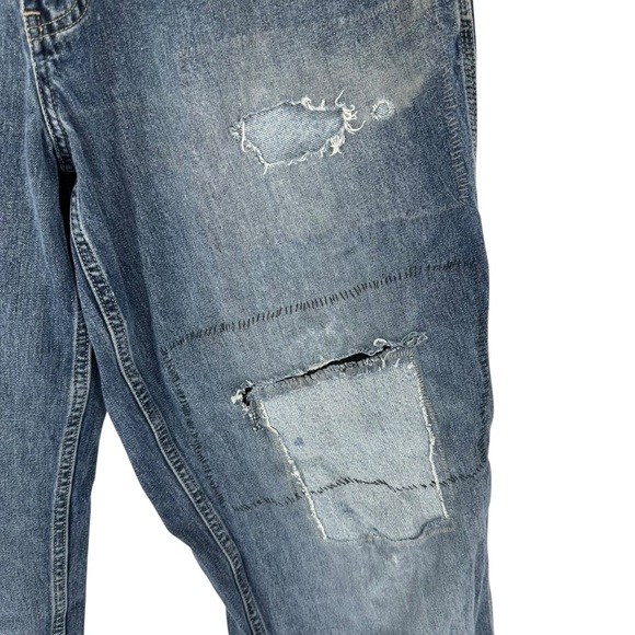 Arizona Jeans Co 34”x34” distressed carpenter Blue Jeans - Picture 2 of 9